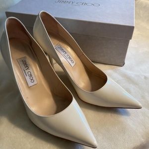 Jimmy Choo Off-White Patent Pumps